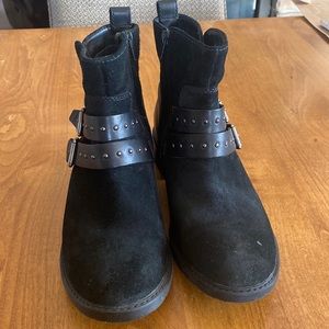 Clarks black booties